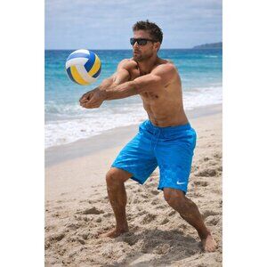 Nike Cloud Dye Packable 9" Volley Shorts Blue size Large NEW